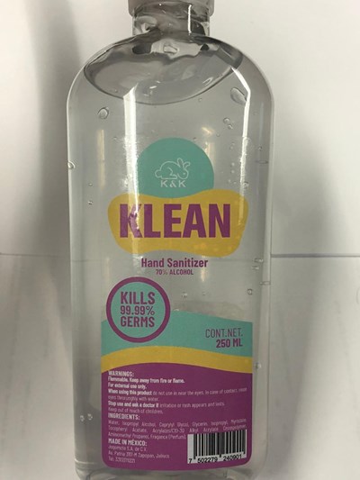 250 mL Label (Klean Hand Sanitizer)